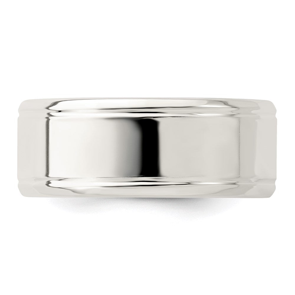Sterling Silver 6mm Polished Flat Beveled Edge Fancy Band Size 11