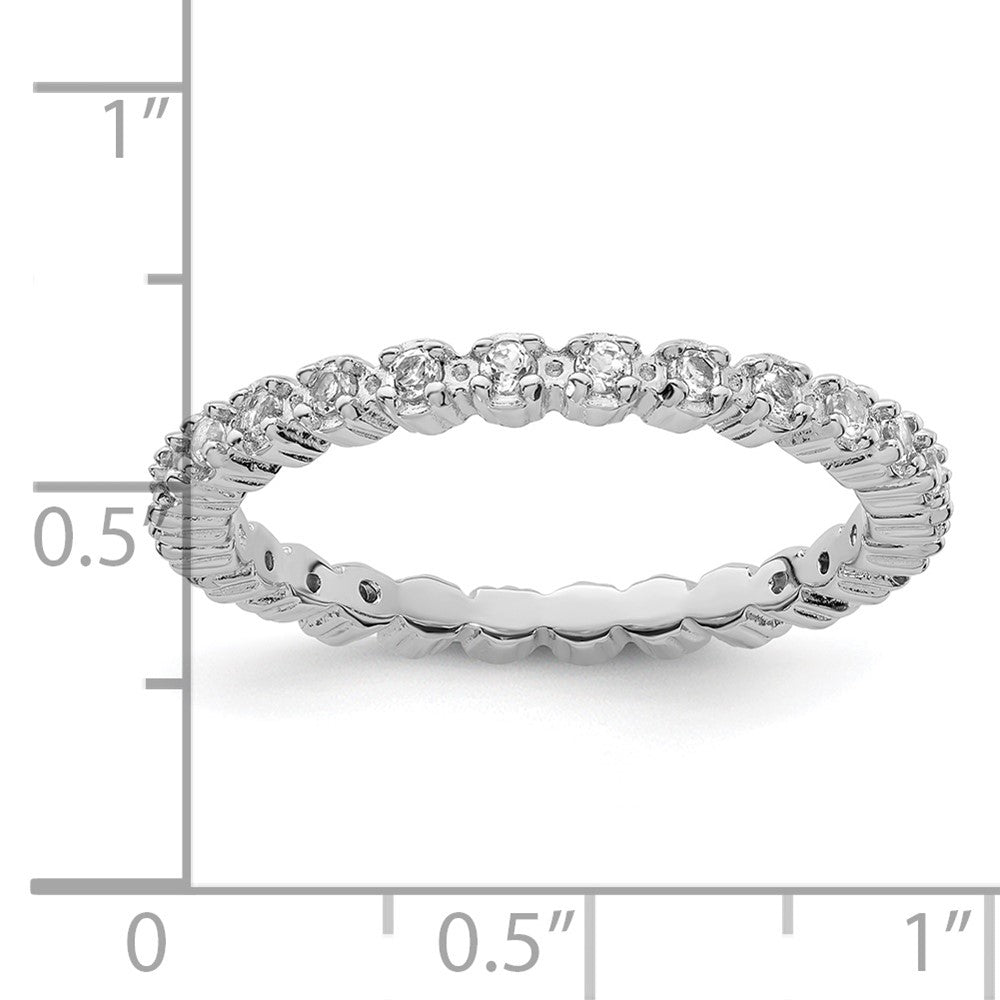 Sterling Silver Stackable Expressions White Topaz Ring Size -5