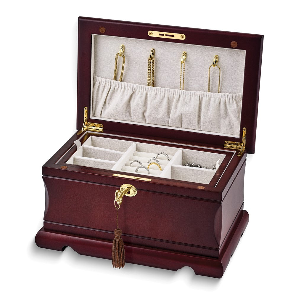 Luxury Giftware Matte Poplar Veneer and Painted Finish Wooden Velour Lining Magnetic Jewelry Box