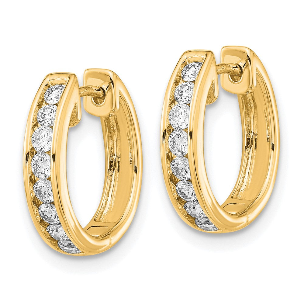 14K Diamond Hinged Hoop Earrings