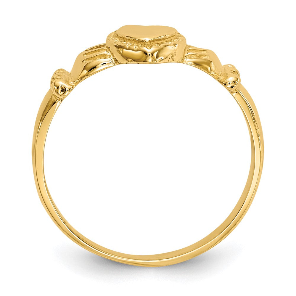 14k Polished Ladies Claddagh Ring Size 6