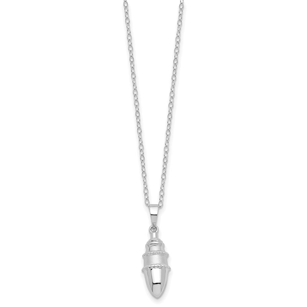 Sentimental Expressions Sterling Silver Rhodium-plated Beaded Bulb Shaped Ash Holder 18 Inch Necklace 18 Inches
