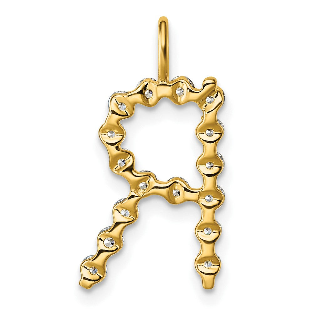 True Origin 14k 1/2 carat Lab Grown Diamond VS DEF Alphabet R Pendant