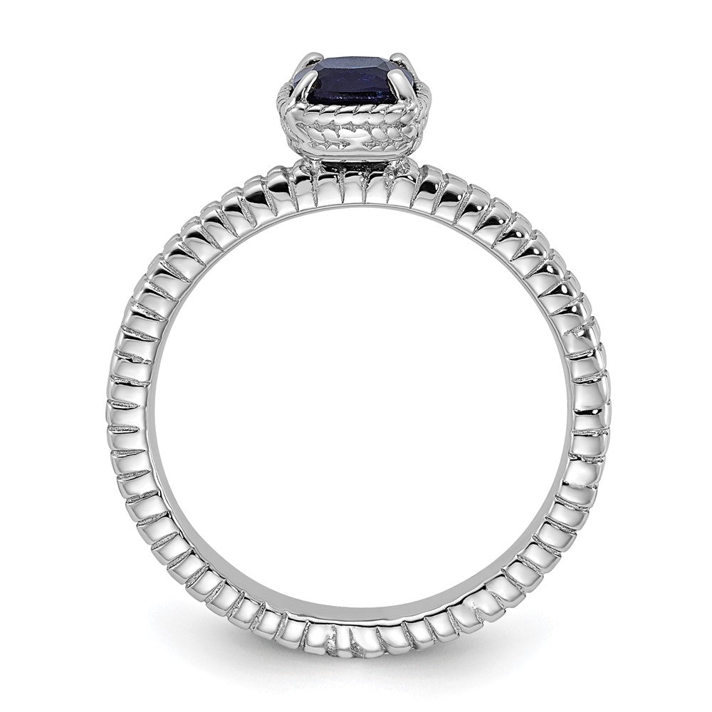 Sterling Silver Stackable Expressions Created Blue Sapphire Ring