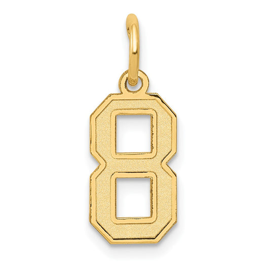 14k Small Satin Number 8 Charm