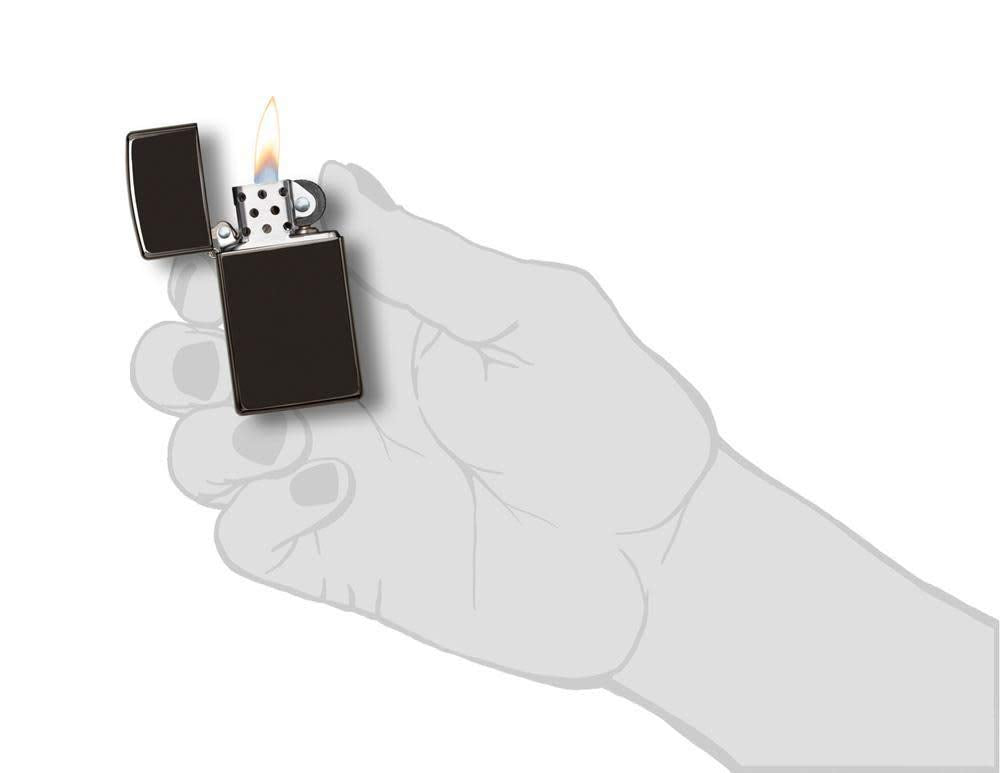 Zippo Slim High Polish Black Pocket Lighter