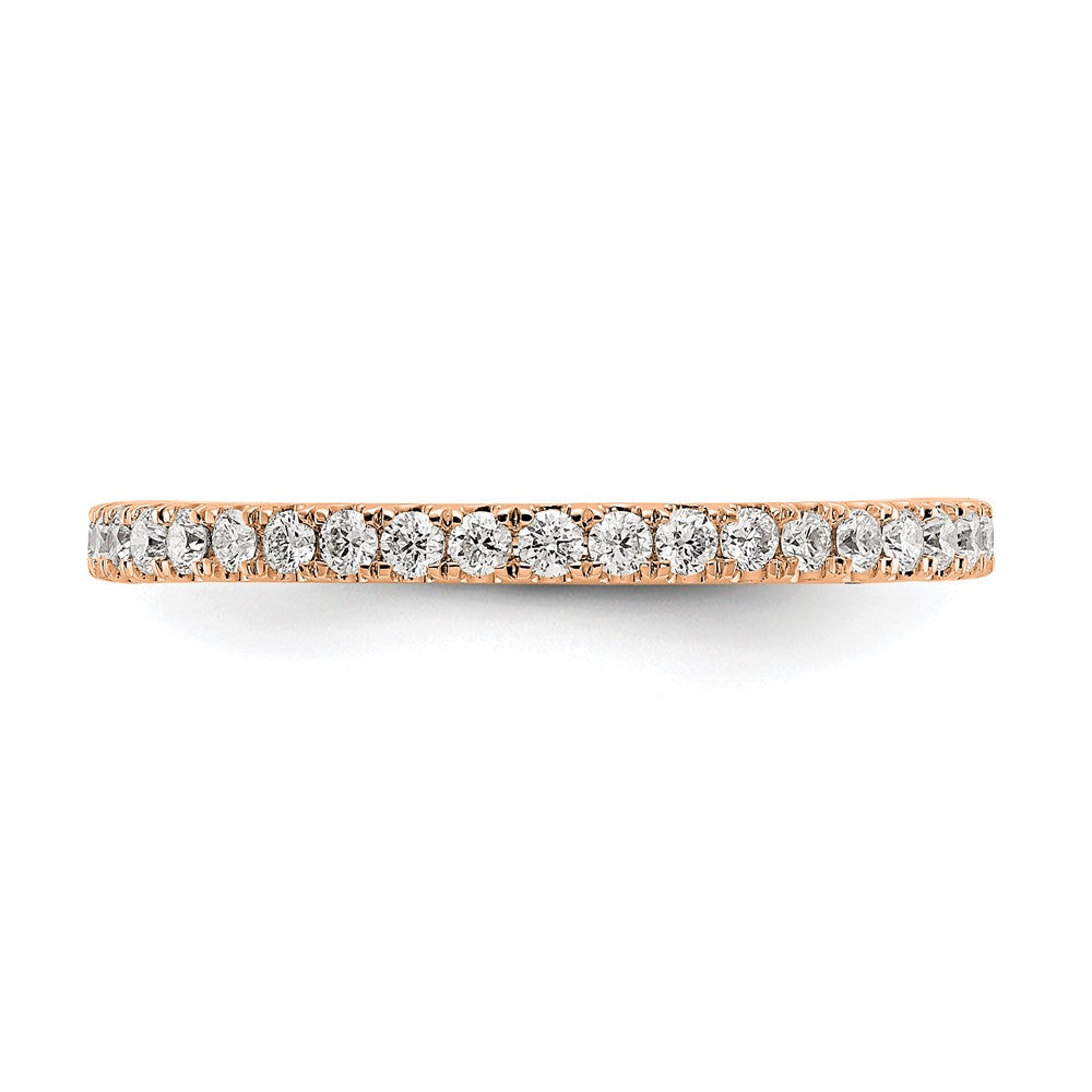 14k Rose Gold 1/2 carat Lab Grown Diamond VS/SI+ G+ Size 8.5 Shared Prong Eternity Band