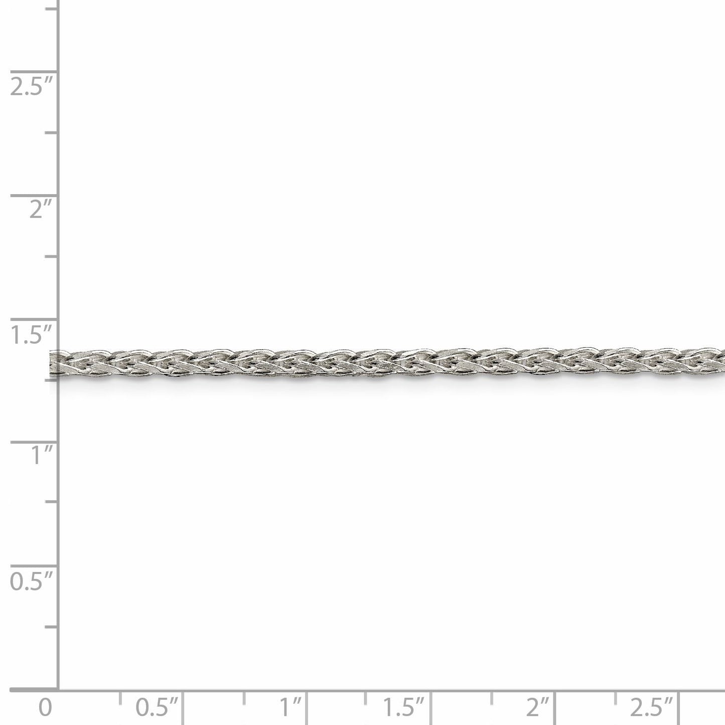 Sterling Silver 2.75mm Diamond-cut Spiga Chain 20 Inches