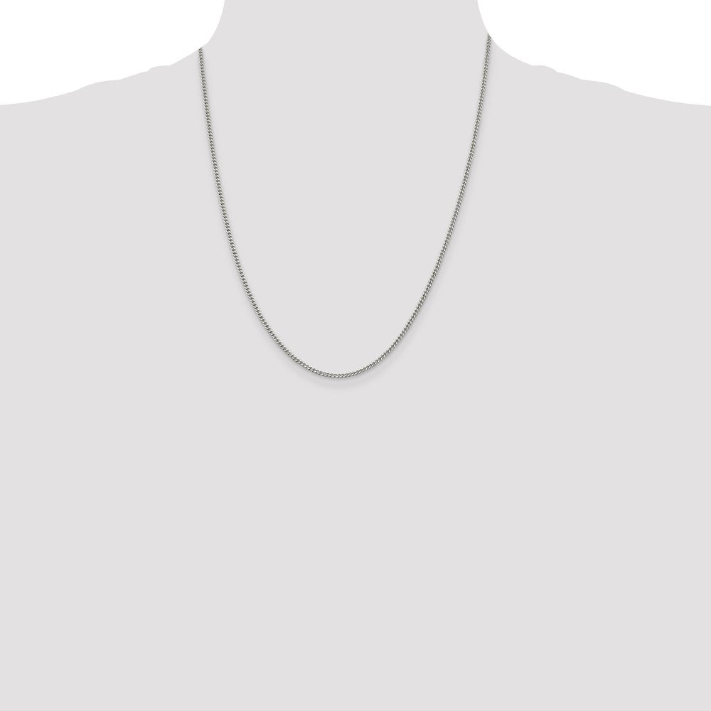 Sterling Silver 2mm Curb Chain 22 Inches