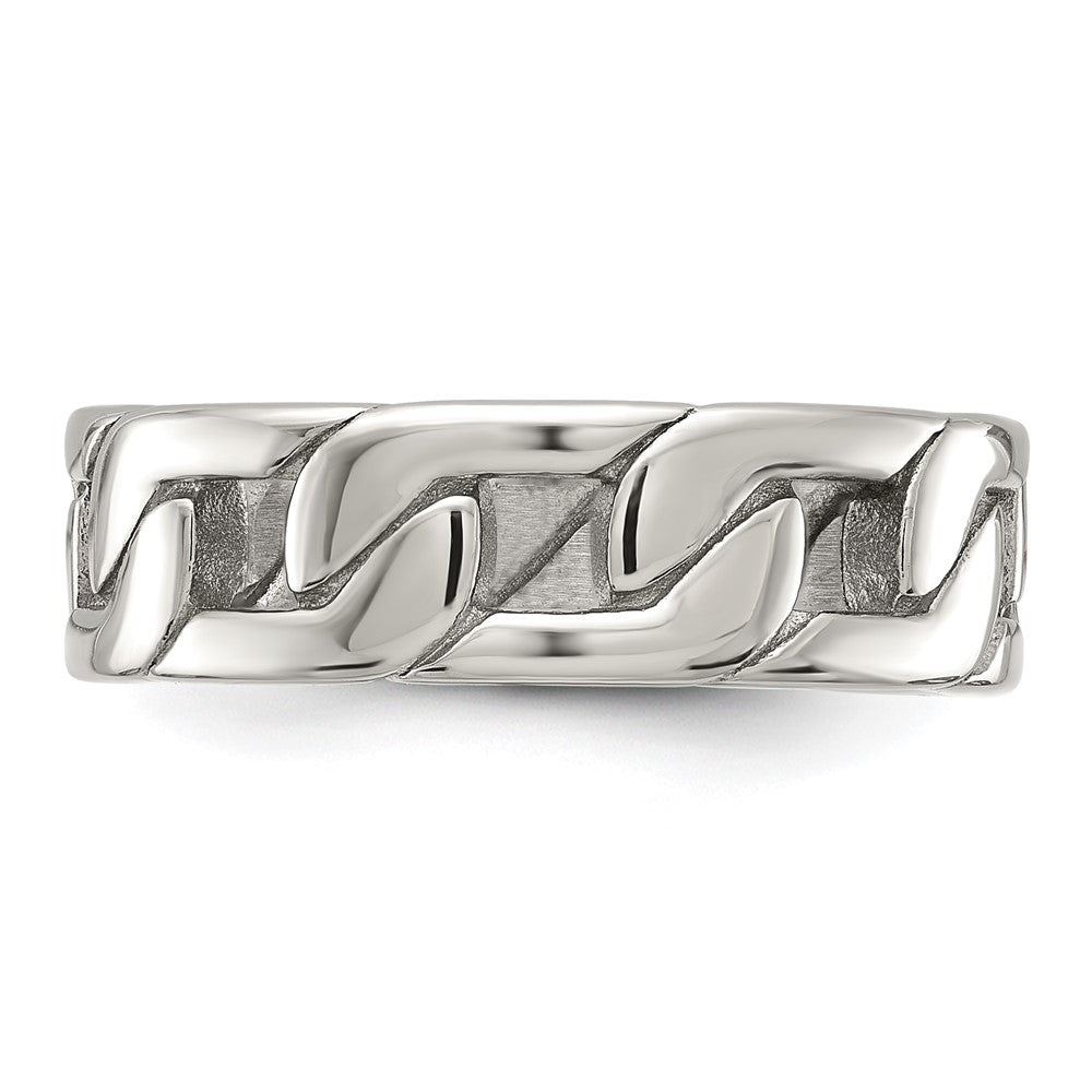 Chisel Stainless Steel Polished Chain Style 7mm Band Size - 9