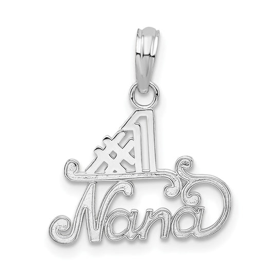 De-Ani Sterling Silver Rhodium-Plated Polished #1 NANA Pendant