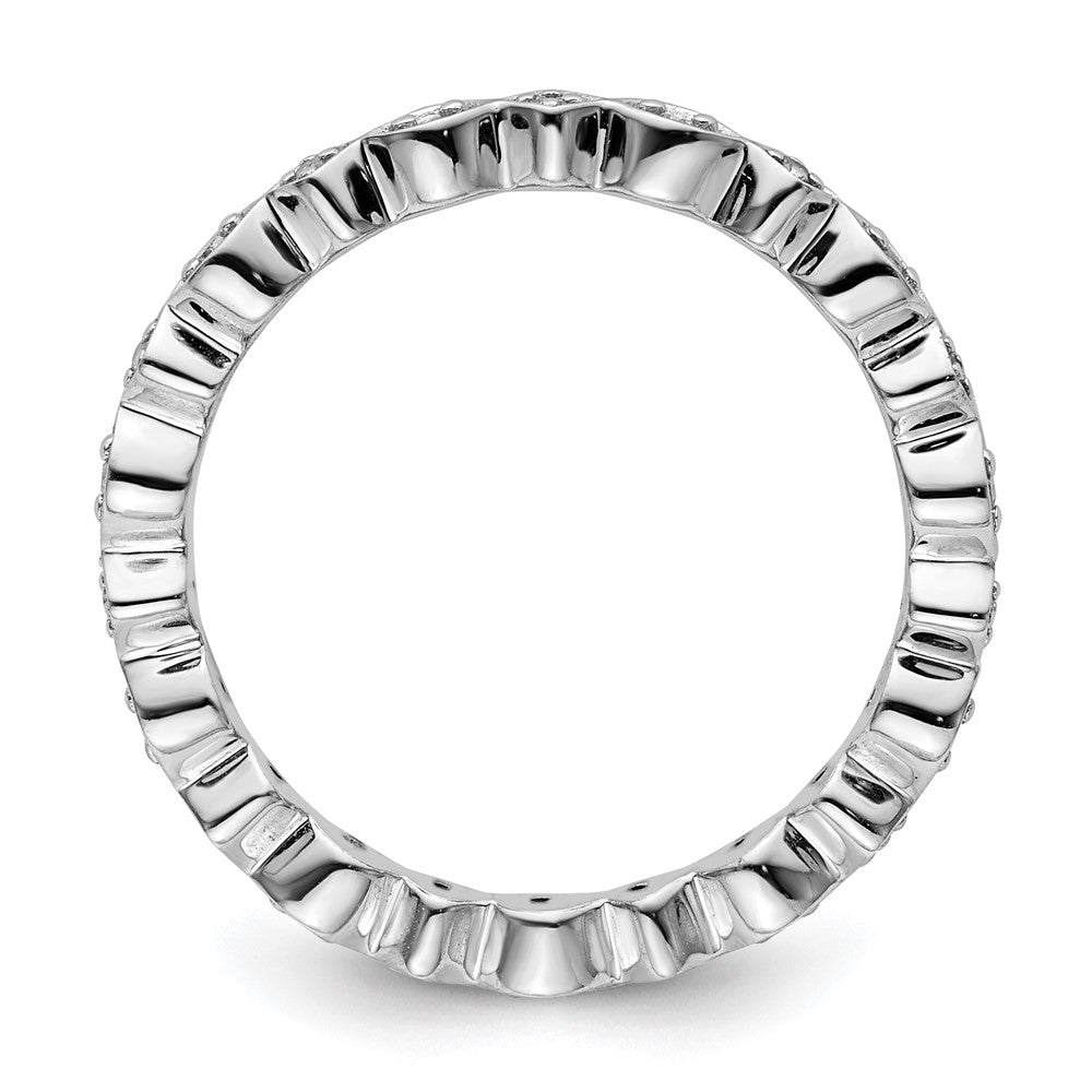Sterling Silver Stackable Expressions Diamond Ring Size -9