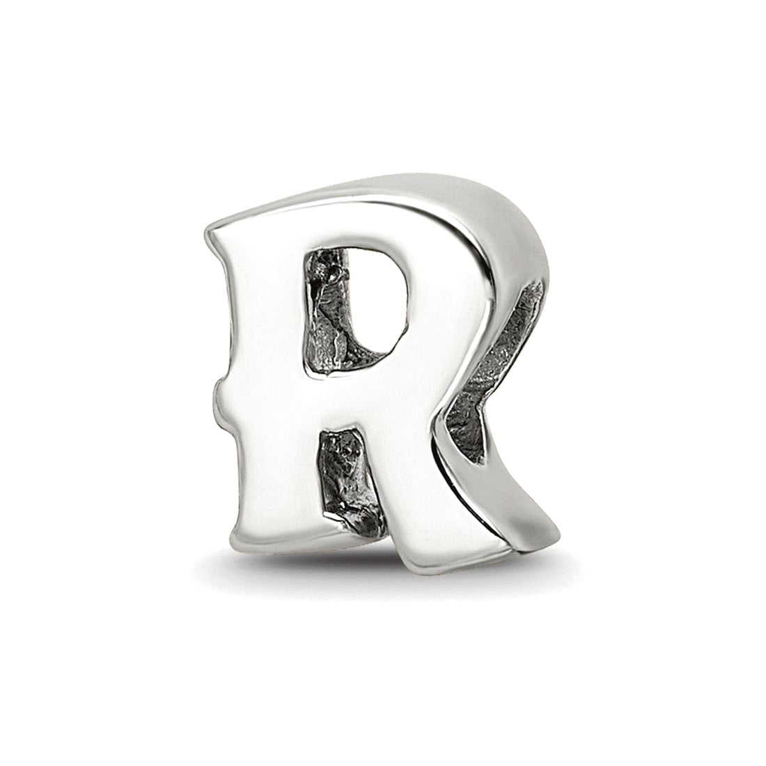 925 Sterling Silver Polished Reflections SimStars Letter Name Personalized Monogram Initial R Bead Charm 9.09x8.18mm Wid