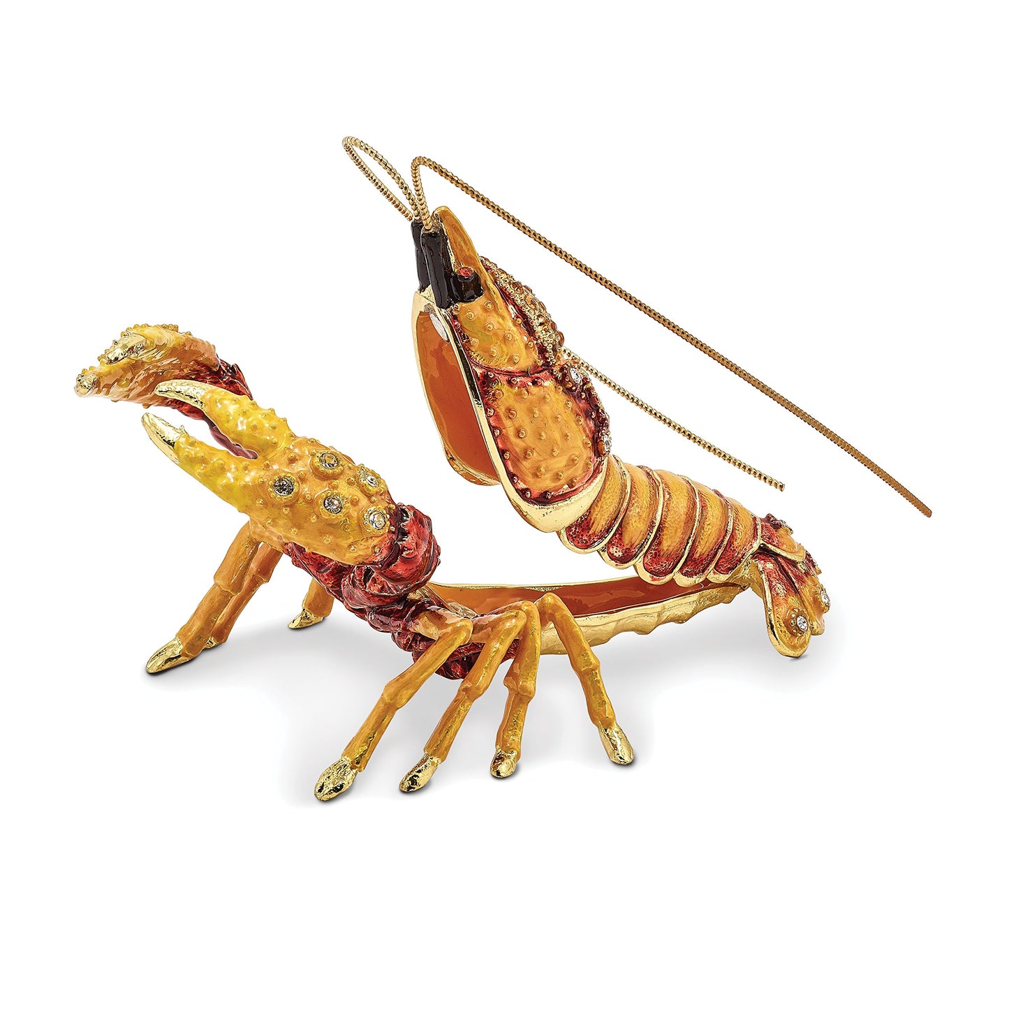 Pewter Enamel Crawfish Trinket Box