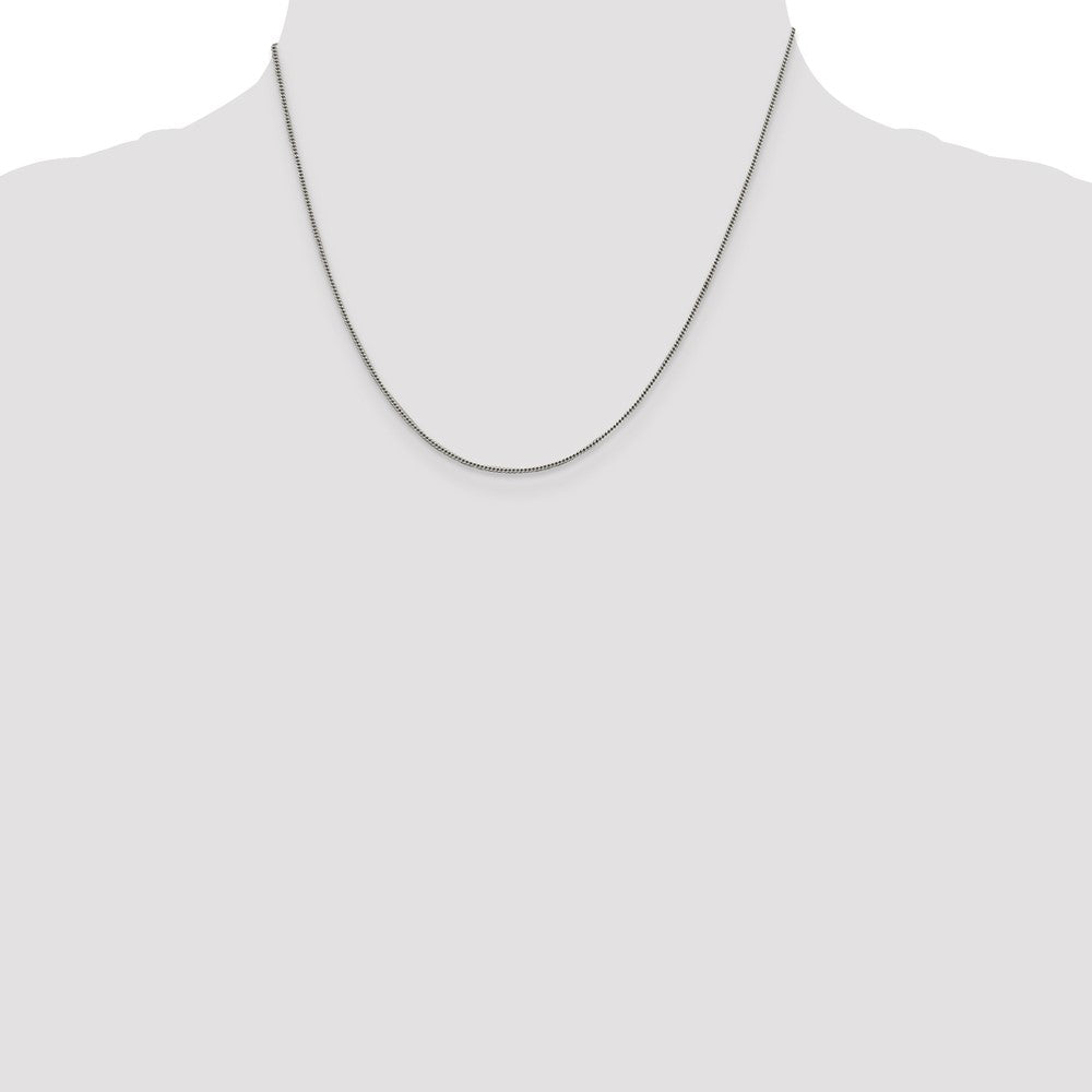 Sterling Silver 1mm Curb Chain 18 Inches
