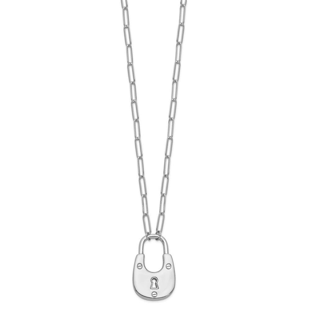 Sterling Silver Padlock Pendant Necklace