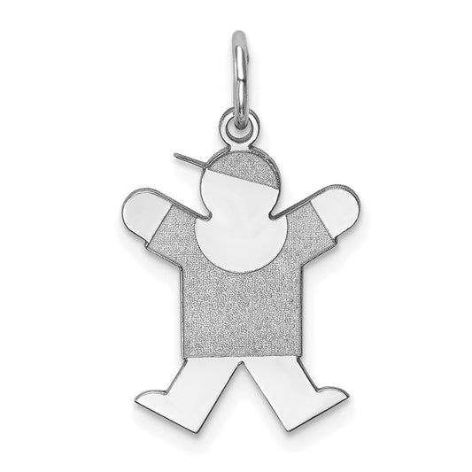 Sterling Silver Rhodium-plated Joy Kid Charm