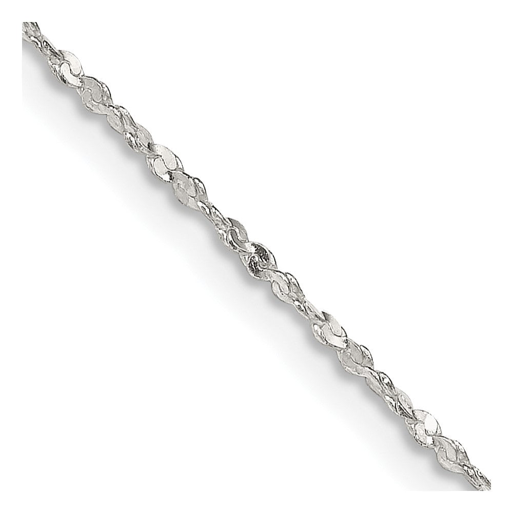 Sterling Silver 1.4mm Twisted Serpentine Chain 24 Inches