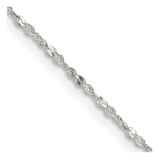Sterling Silver 1.4mm Twisted Serpentine Chain 24 Inches