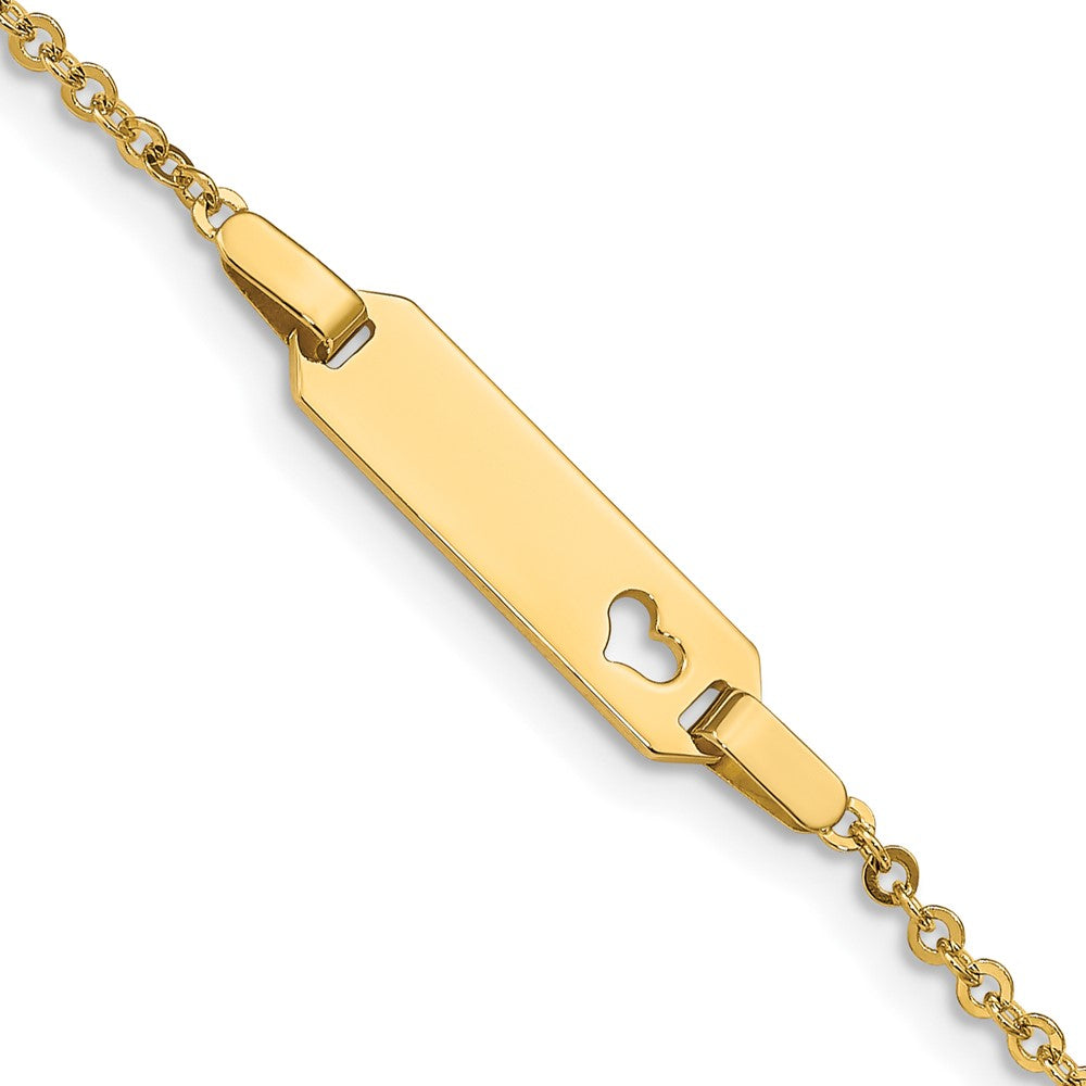 14K Children's Heart ID Bracelet 6  inches