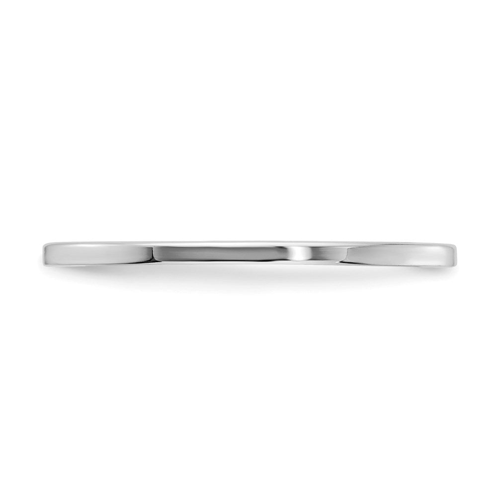 10K White Gold 1.2mm Flat Polished Stackable Band Size 7