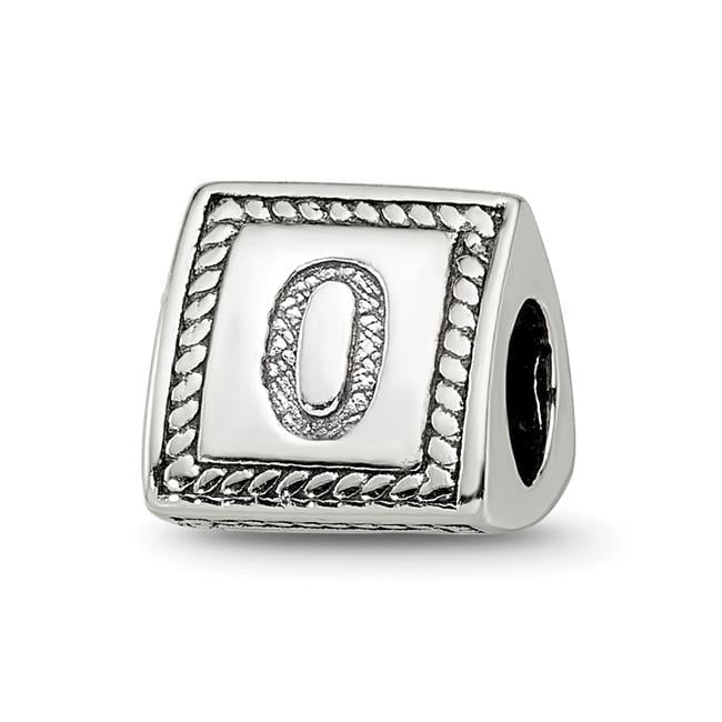 Finest Gold Sterling Silver Reflections Number 0 Triangle Block Bead