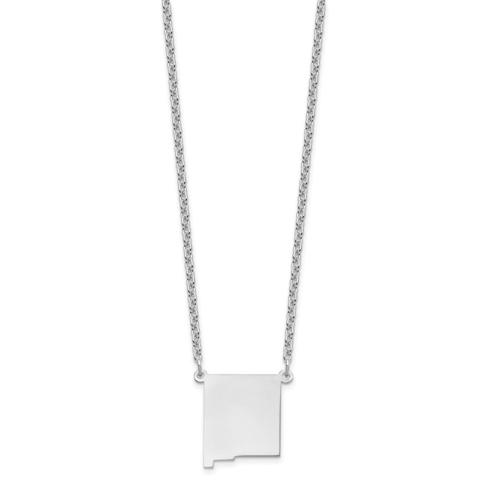 Sterling Silver/Rhodium-plated New Mexico State Necklace