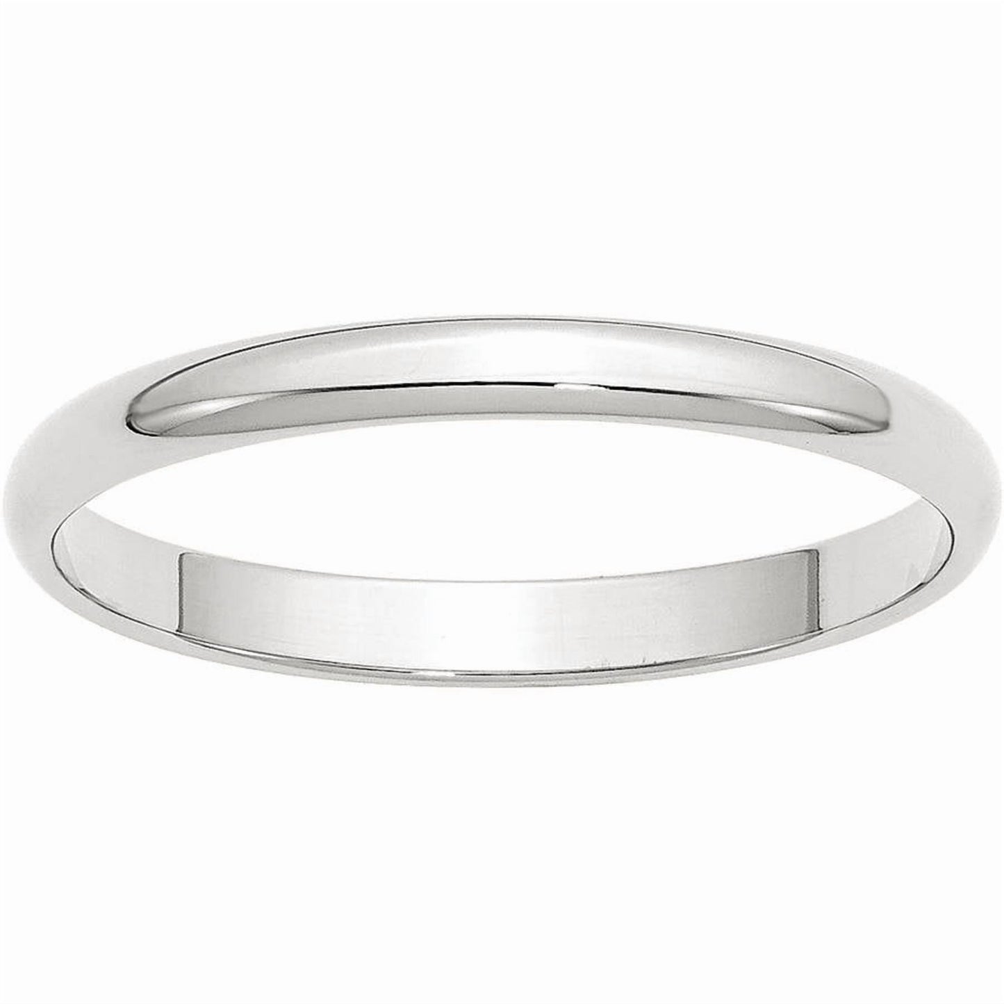 10k White Gold 2.5mm Lightweight Half Round Wedding Band Size 8.5 1WHRL025