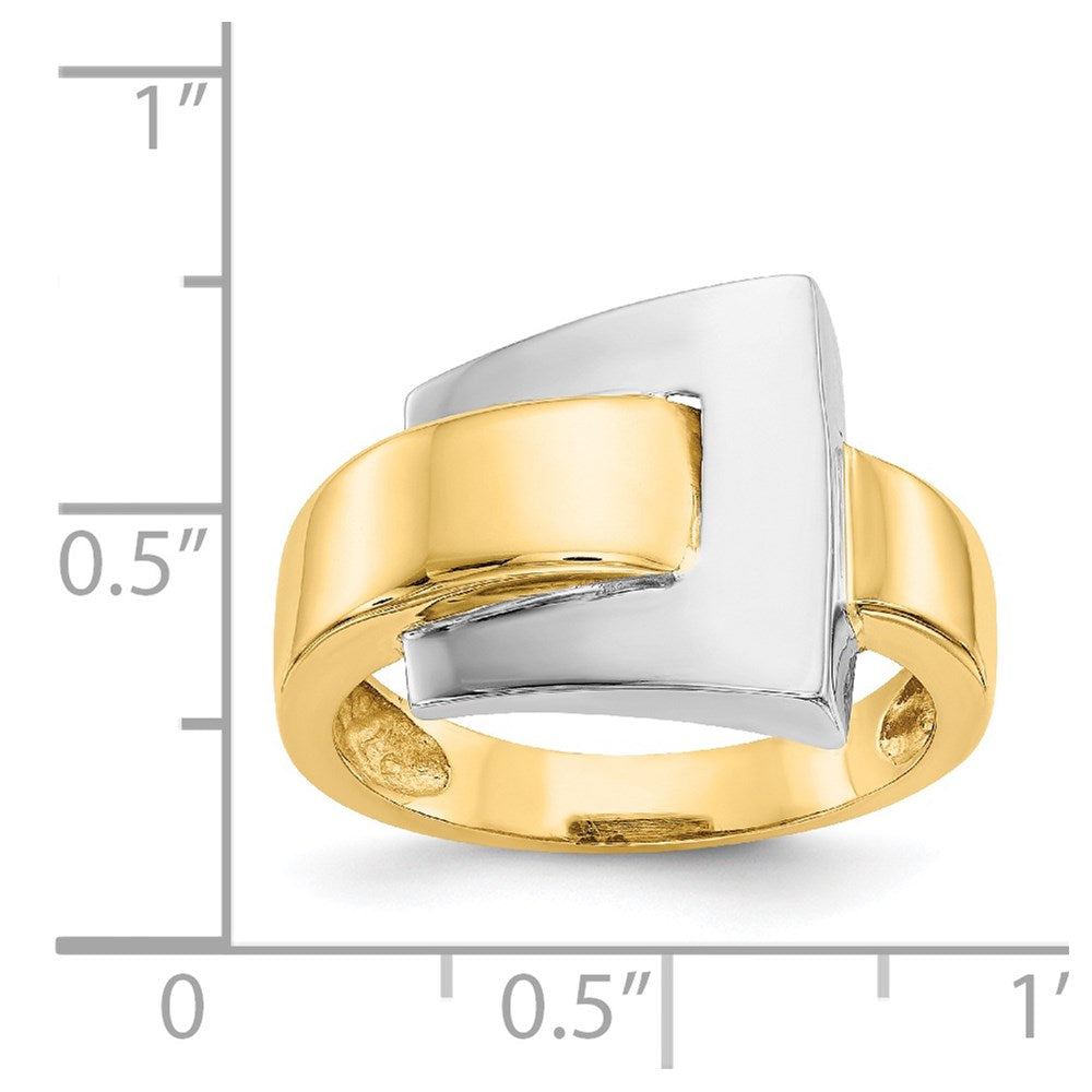14k Two-tone Polished Buckle Ring Size 7