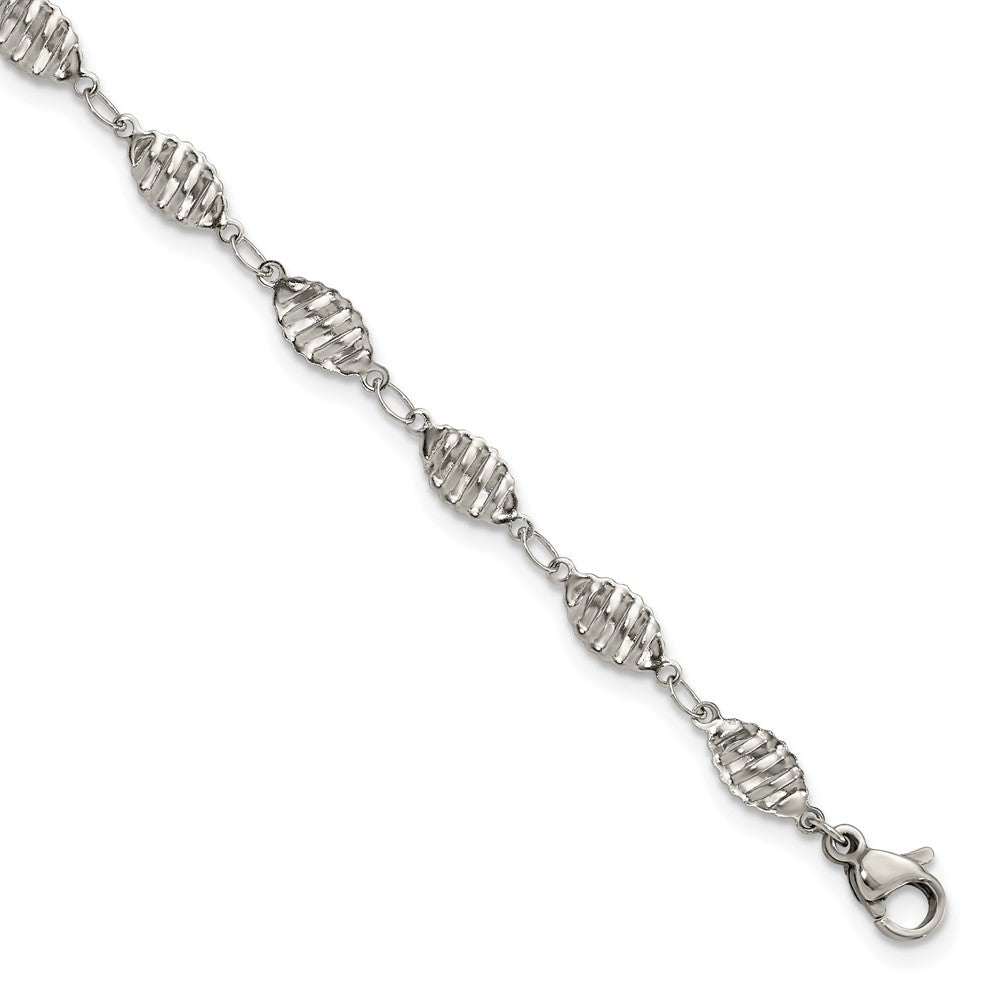 Stainless Steel Polished 9in Plus 1in ext. Anklet