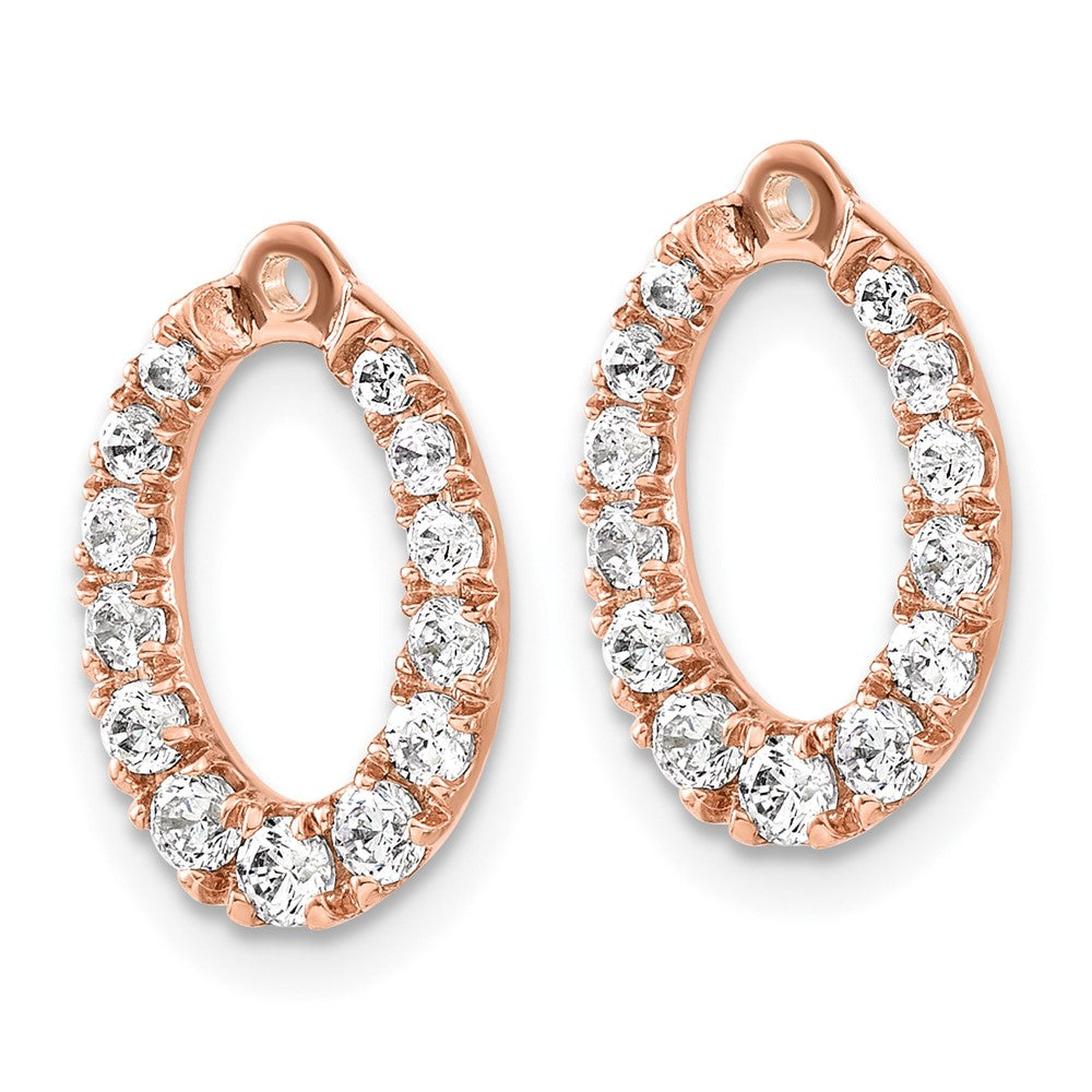14k Rose Gold 5/8 carat Lab Grown Diamond VS/SI+ G+ Oval Earring Jackets