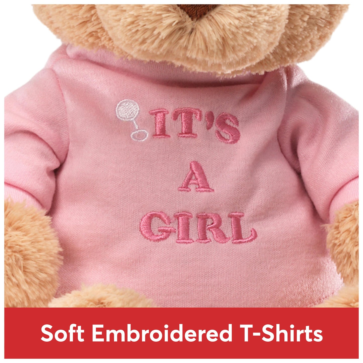 GUND 12" Plush It's A Girl T-Shirt Bear