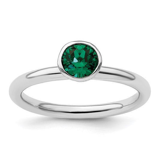 Sterling Silver Stackable Expressions High 5mm May Crystal Ring Size -8