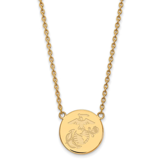 14ky U.S. Marine Corps Split Chain Disc Pendant