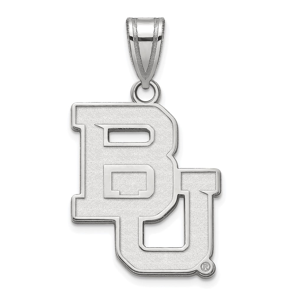 Sterling Silver Rhodium-plated LogoArt Baylor University Bears Large Pendant QSS004BU