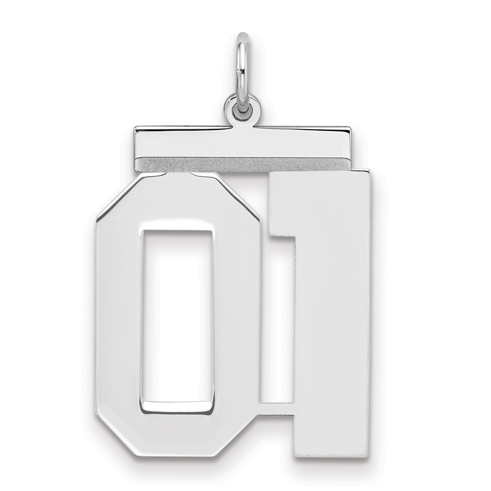 Sterling Silver Large Polished Number 1 W/Top