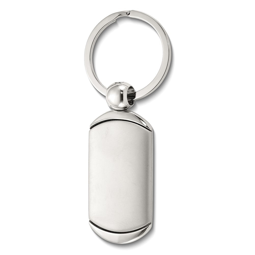 Nickel-plated Polished and Satin Engravable Key Ring