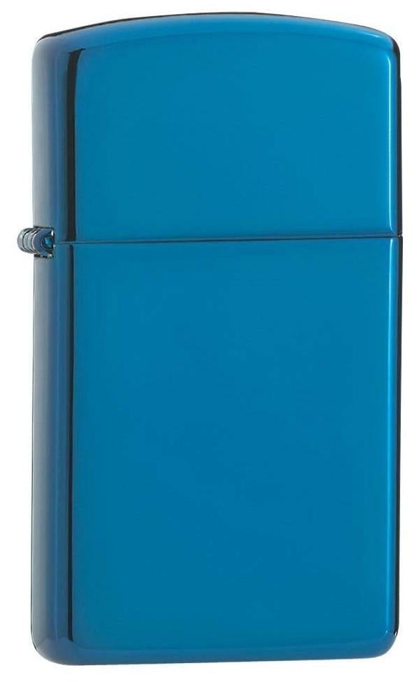 Zippo Slim High Polish Blue Pocket Lighter