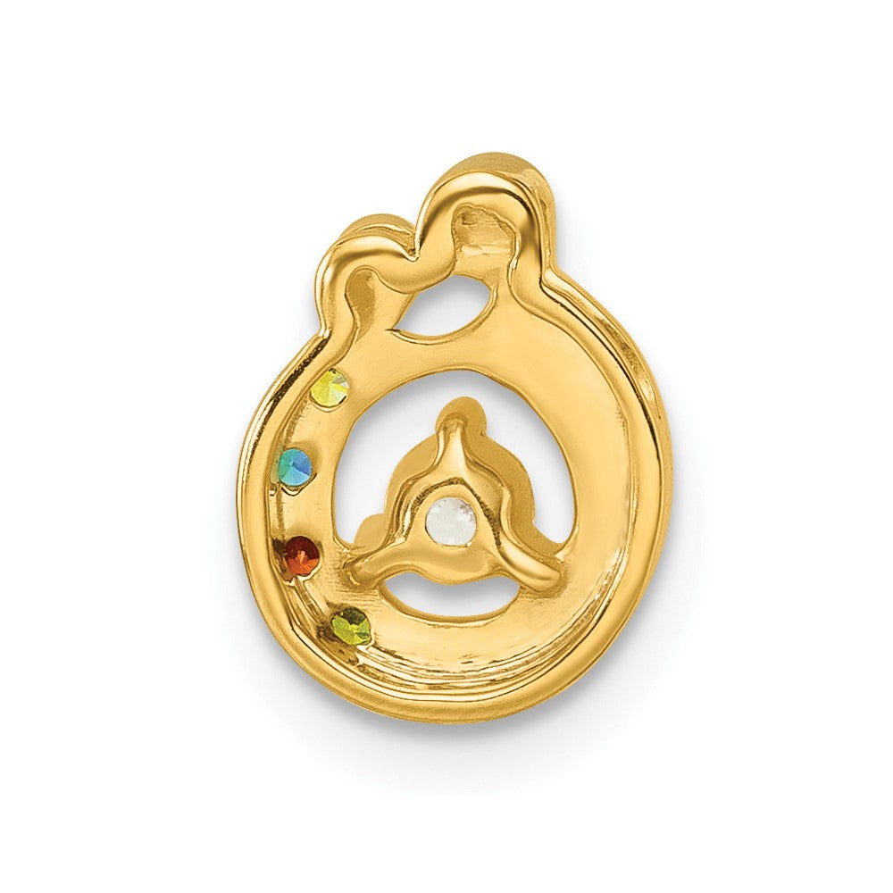 14k 4 Birthstone and Dia Mother/Child Chain Slide Semi-mount