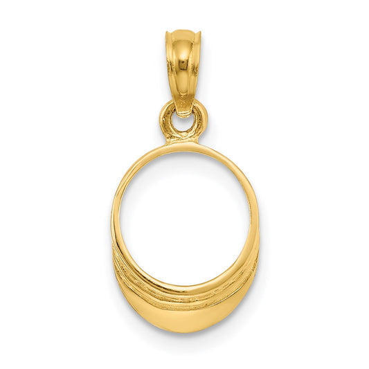 14K 3-D Polished Beach Bum Sun Visor Charm