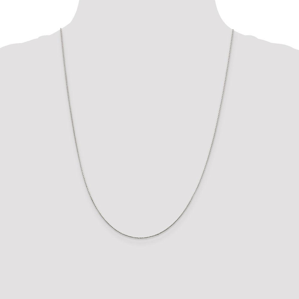 Sterling Silver .85mm Diamond-cut Round Spiga Chain 24 Inches