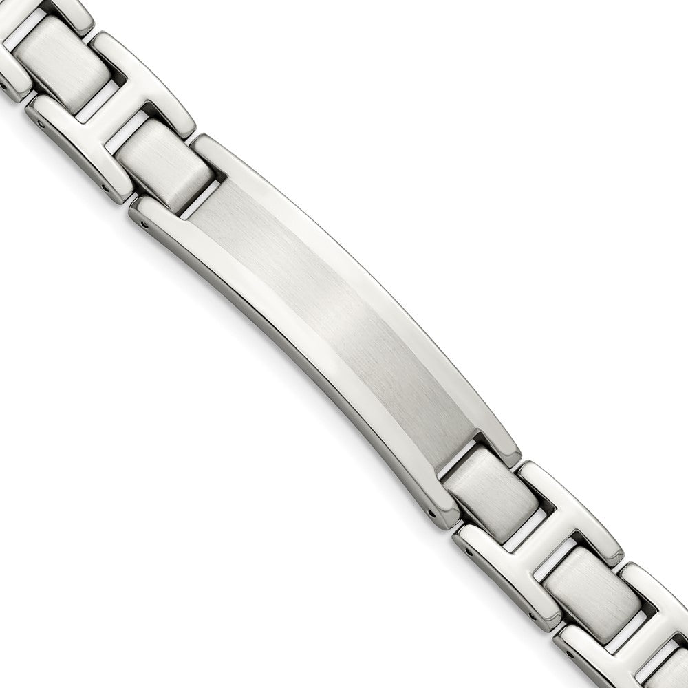 Stainless Steel Brushed and Polished 8.25in ID Bracelet 8.25 inches