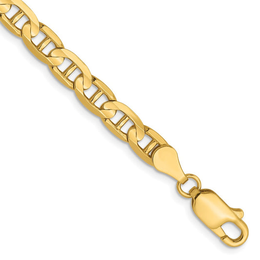 14K 4.5mm Concave Anchor Chain 8  inches