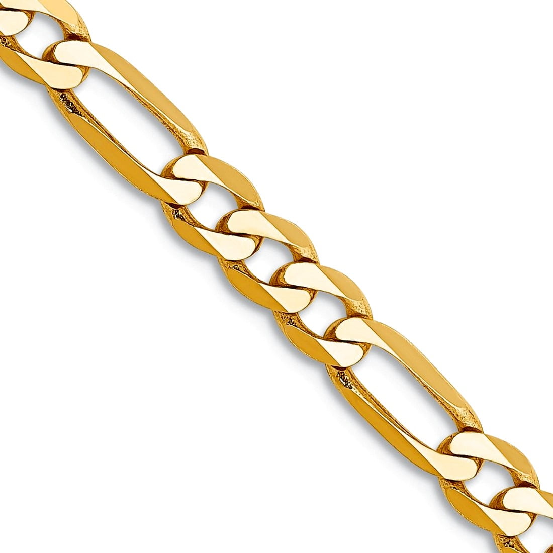 14K 22 inch 4mm Flat Figaro with Lobster Clasp Chain