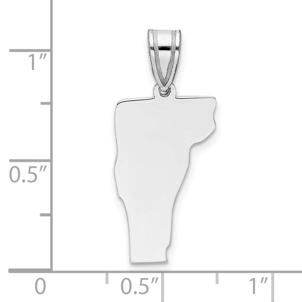 Sterling Silver/Rhodium-plated Vermont State Pendant QXNA707SS-VT