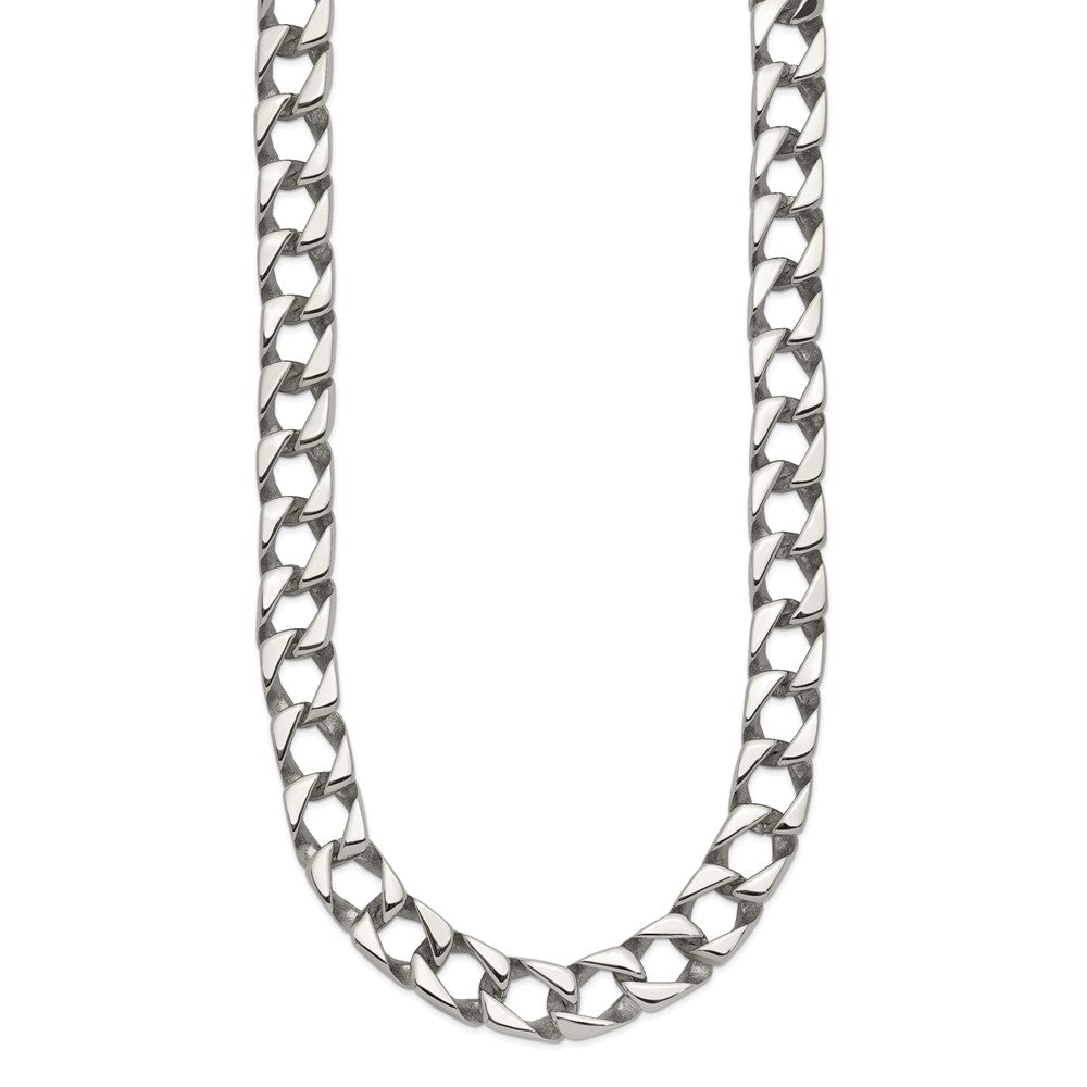 Stainless Steel Polished Square Link 24in Necklace