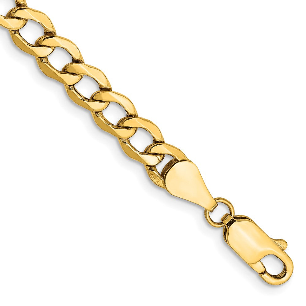 10k 5.25mm CUT Semi-Solid Curb Length = 5.38 Inch  Lobster Clasp