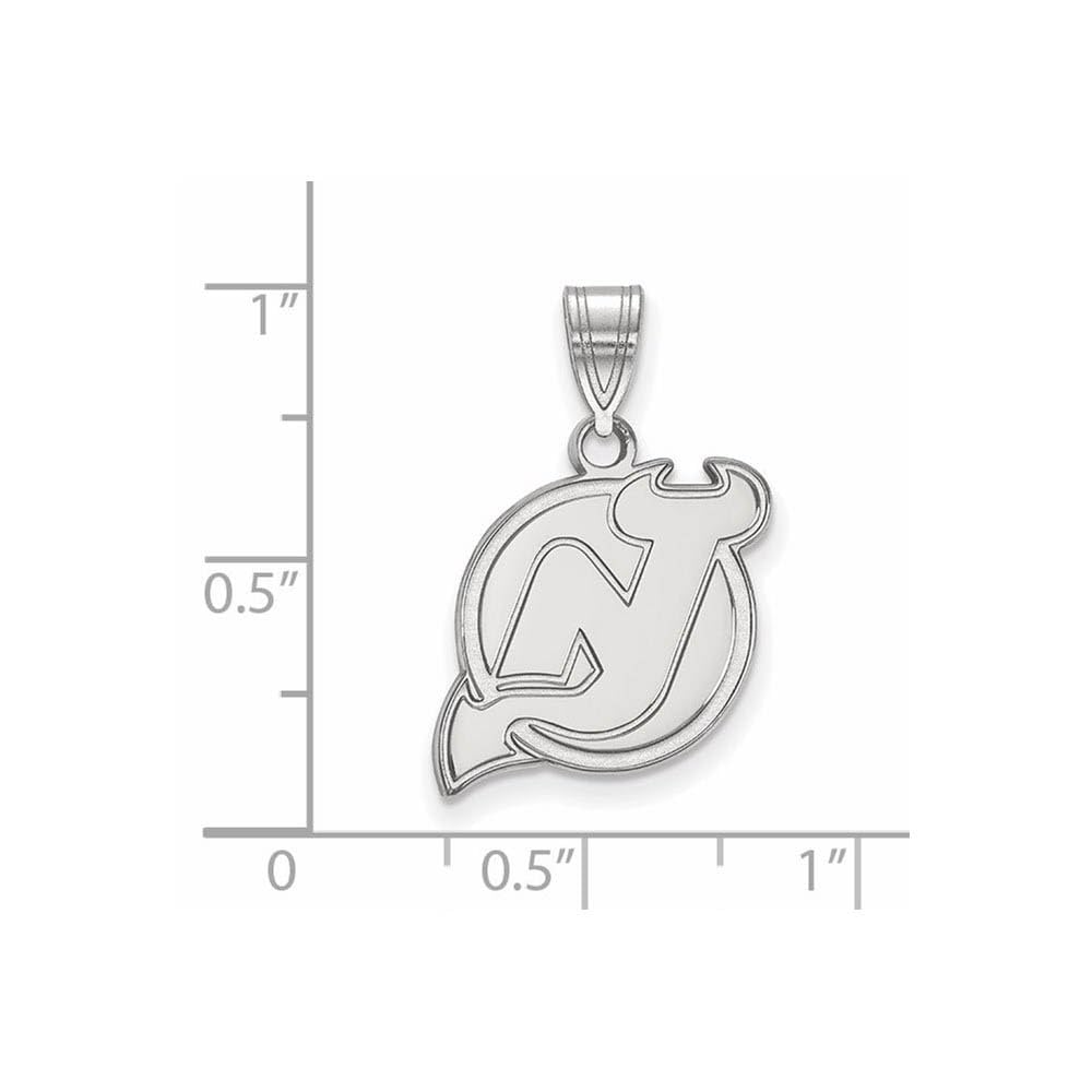 LogoArt NHL New Jersey Devils Sterling Silver Medium Pendant