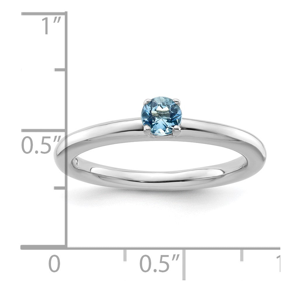 Sterling Silver Stackable Expressions Rhodium Blue Topaz Ring