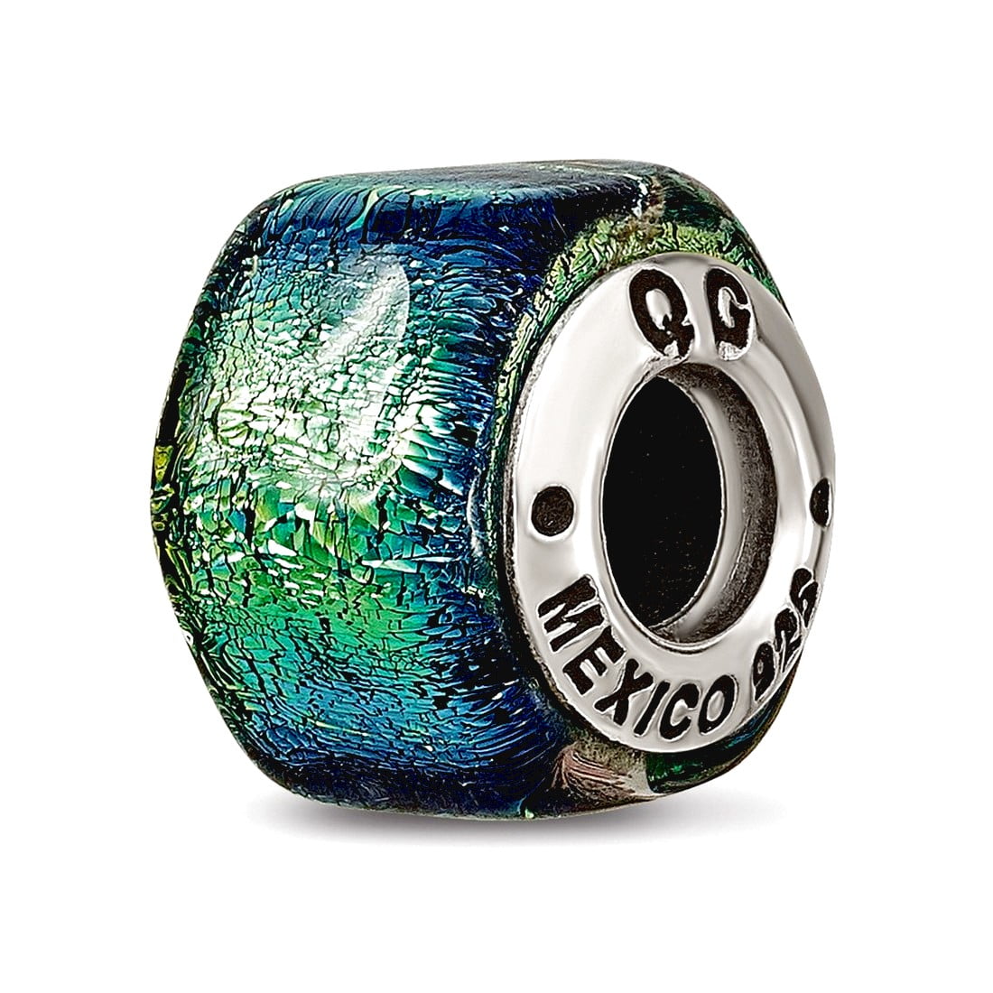 Sterling Silver Reflections Yellow Dichroic Glass Bead